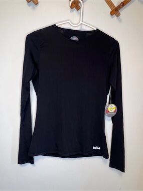 Women's Black Long Sleeve Performance Top by Bolle Tennis